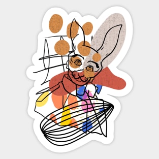 mysterious man wearing rabbit mask Sticker